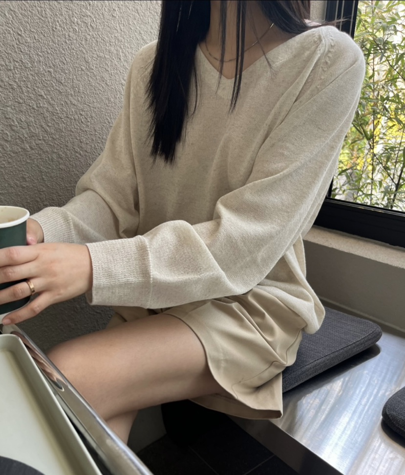 NEAR LEAP-P東大門實拍女士新品真品熱賣人氣25春夏針織衫亞麻NEAR LEAP針織衫