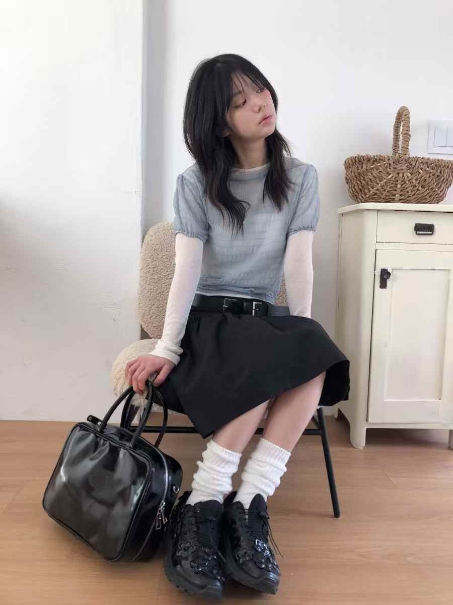 STRAWBERRY韓國直郵女士新品人氣職業推薦熱賣休閑時尚T恤褶皺STRAWBERRYT恤