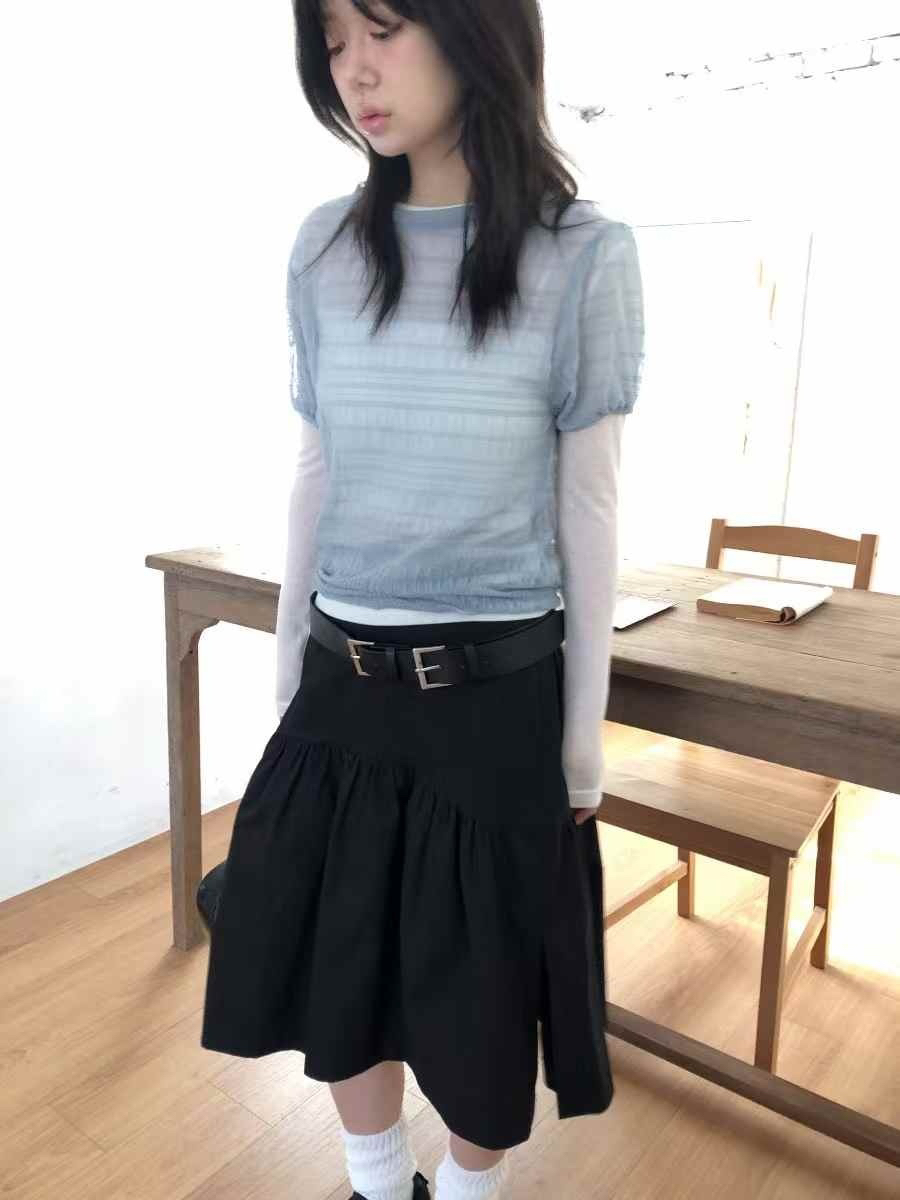 STRAWBERRY韓國直郵女士新品人氣職業推薦熱賣休閑時尚T恤褶皺STRAWBERRYT恤