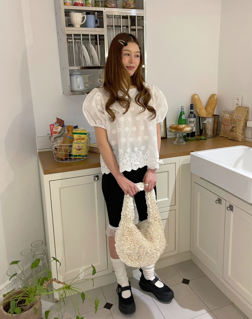 BOUTIQUE-L韓國代購女士新品熱賣休閑真品25春夏襯衫蕾絲衫BOUTIQUE-L襯衫/蕾絲衫