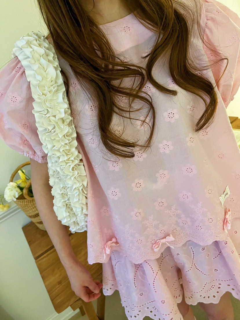 BOUTIQUE-L韓國代購女士新品熱賣休閑真品25春夏襯衫蕾絲衫BOUTIQUE-L襯衫/蕾絲衫