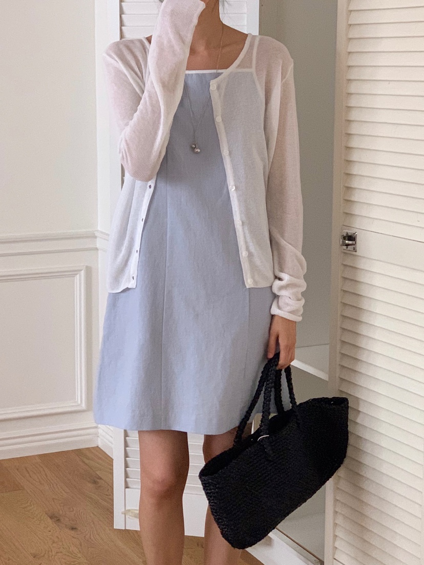 FRILL-T東大門直郵女士新品熱賣休閑人氣真品職業連衣裙亞麻FRILL-T連衣裙