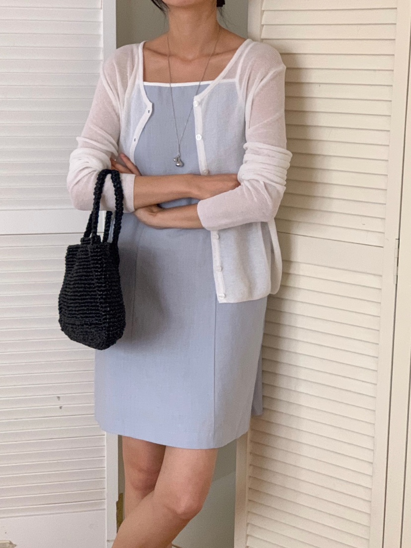 FRILL-T東大門直郵女士新品熱賣休閑人氣真品職業連衣裙亞麻FRILL-T連衣裙