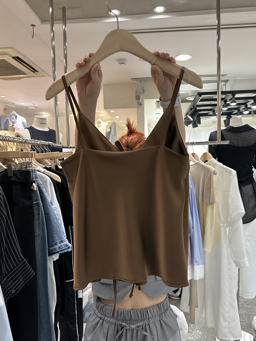 INSSENSE-A東大門直郵女士新品職業真品吊帶背心雙面緊身緞面INSSENSE-A吊帶/背心
