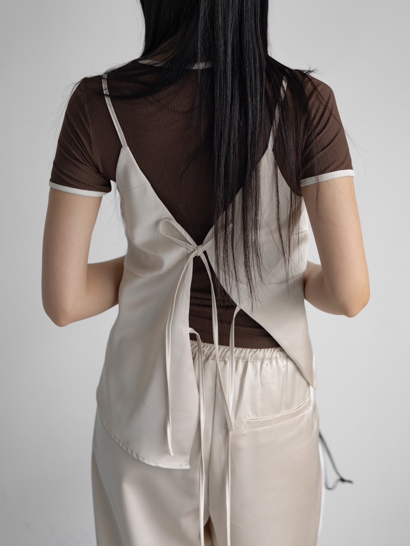 INSSENSE-A東大門直郵女士新品職業真品吊帶背心雙面緊身緞面INSSENSE-A吊帶/背心