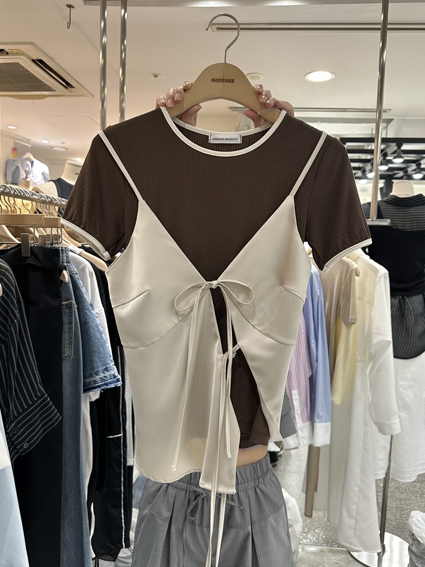 INSSENSE-A東大門直郵女士新品職業真品吊帶背心雙面緊身緞面INSSENSE-A吊帶/背心圖色3