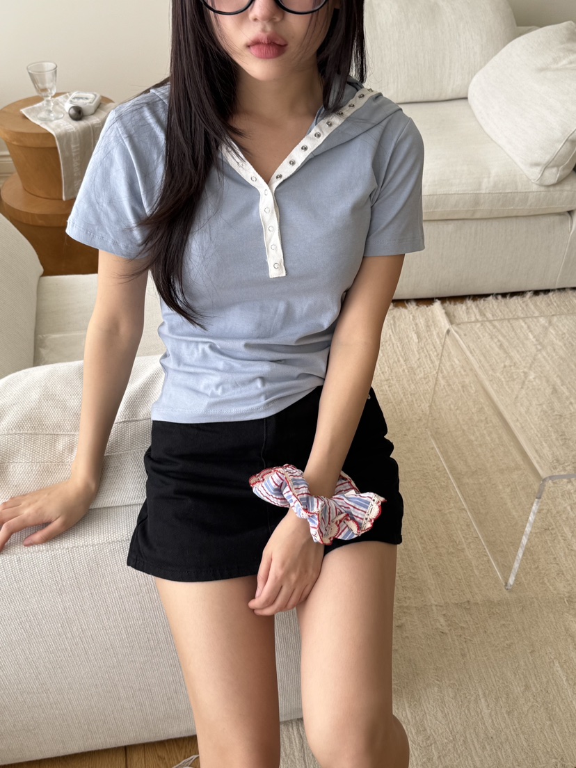 SUNDER MARKET韓國代購女士新款推薦25春夏時尚真品T恤連帽衫SUNDER MARKETT恤