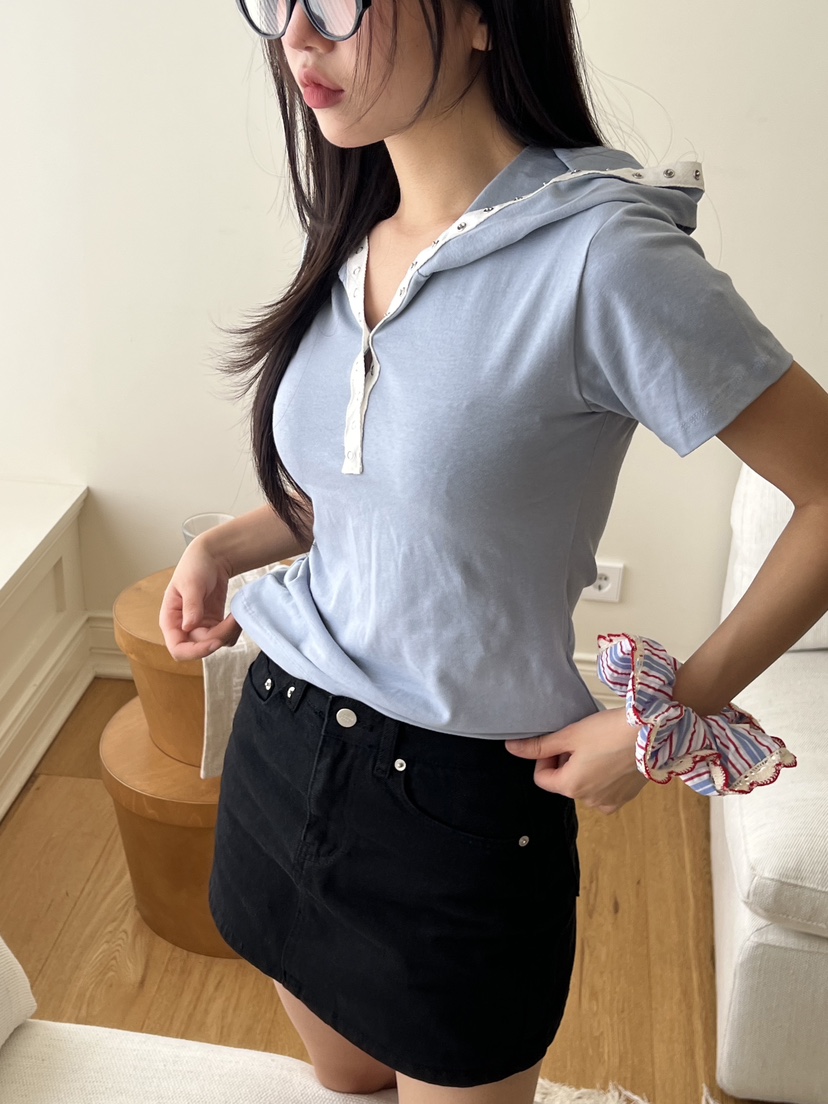 SUNDER MARKET韓國代購女士新款推薦25春夏時尚真品T恤連帽衫SUNDER MARKETT恤