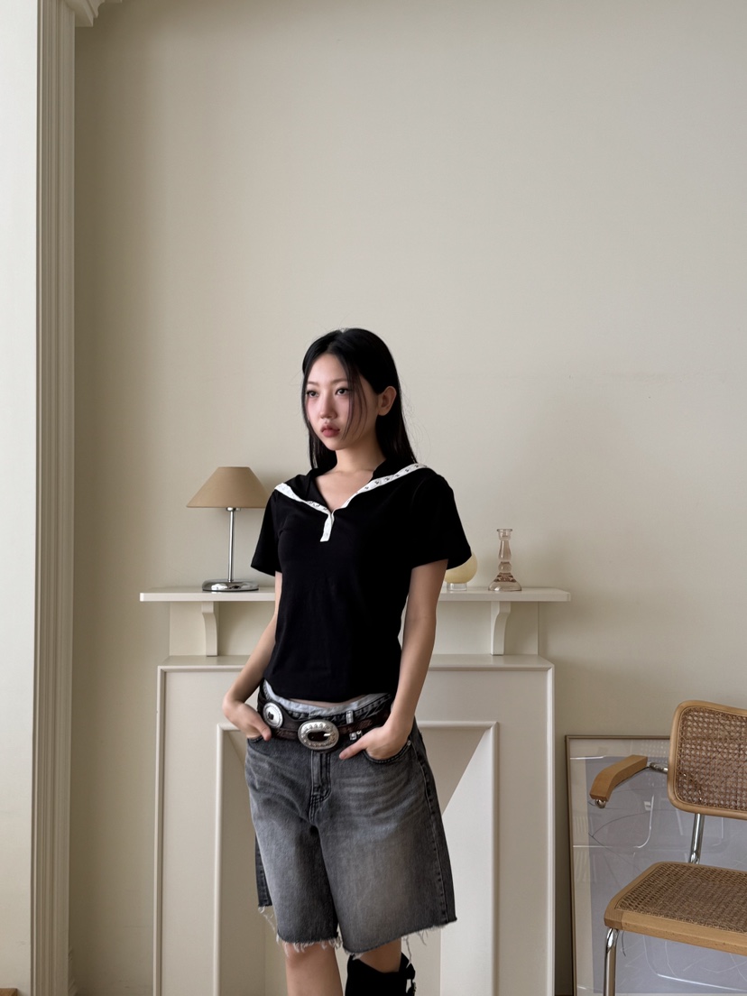 SUNDER MARKET韓國代購女士新款推薦25春夏時尚真品T恤連帽衫SUNDER MARKETT恤