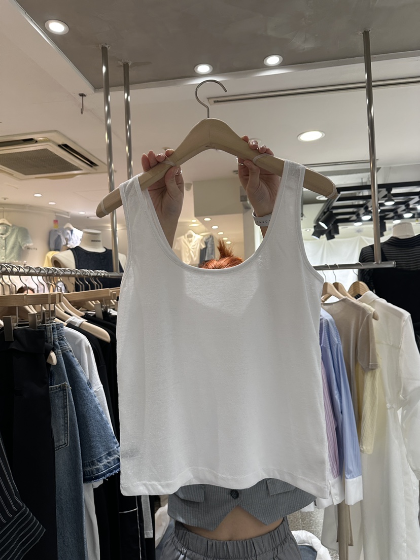 INSSENSE-A東大門實拍女士新品熱賣25春夏吊帶背心亞麻寬松INSSENSE-A吊帶/背心