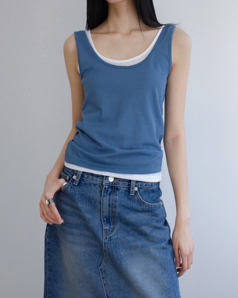 INSSENSE-A東大門實拍女士新品熱賣25春夏吊帶背心亞麻寬松INSSENSE-A吊帶/背心