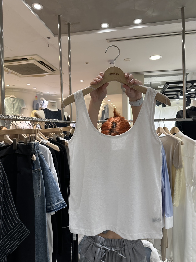 INSSENSE-A東大門實拍女士新品熱賣25春夏吊帶背心亞麻寬松INSSENSE-A吊帶/背心圖色3