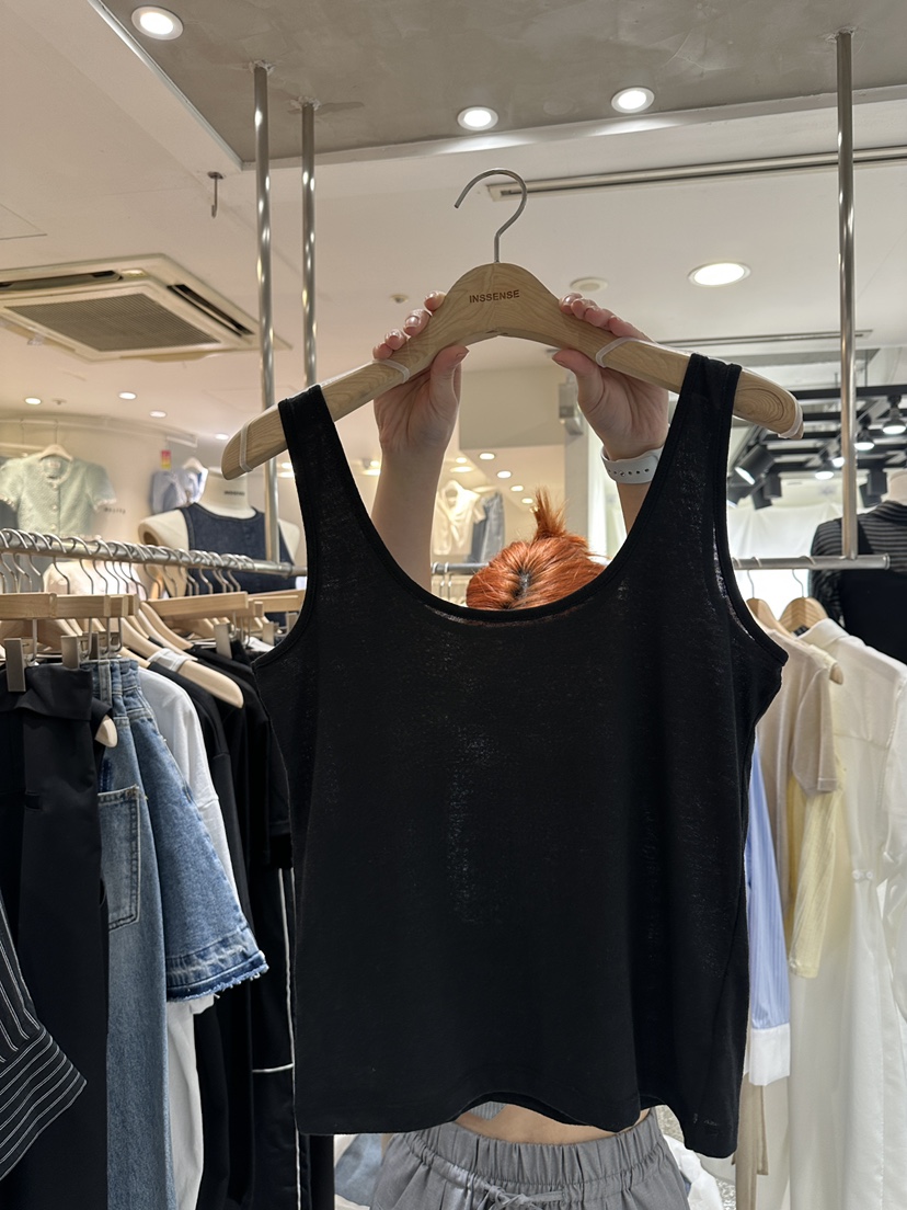 INSSENSE-A東大門實拍女士新品熱賣25春夏吊帶背心亞麻寬松INSSENSE-A吊帶/背心圖色4