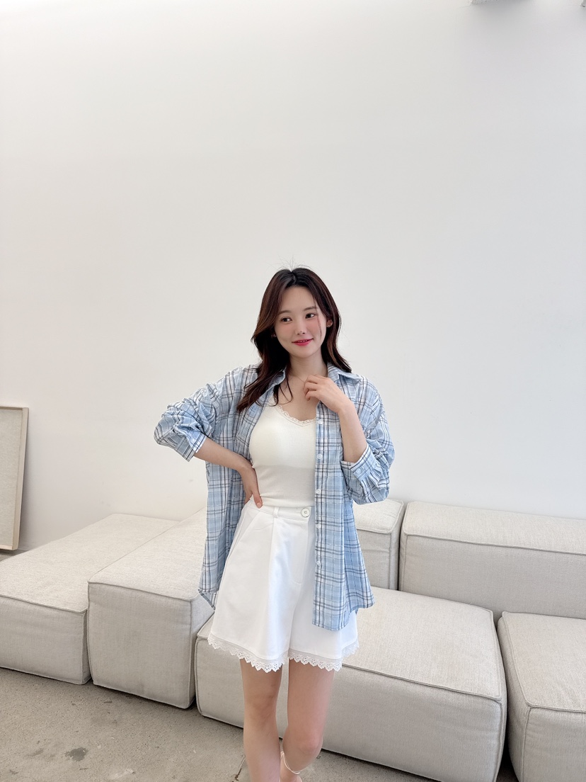 BE&BE東大門實拍女裝新款25春夏職業真品休閑襯衫蕾絲衫BE&be襯衫/蕾絲衫