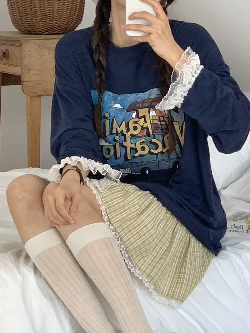 PARSLEY東大門實拍女裝新款時尚推薦熱賣真品人氣長袖T恤蕾絲Daze長袖T恤