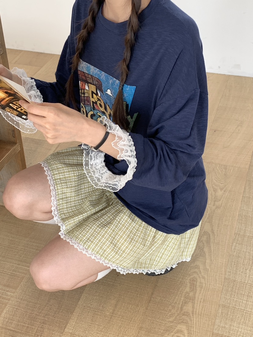 PARSLEY東大門實拍女裝新款時尚推薦熱賣真品人氣長袖T恤蕾絲Daze長袖T恤