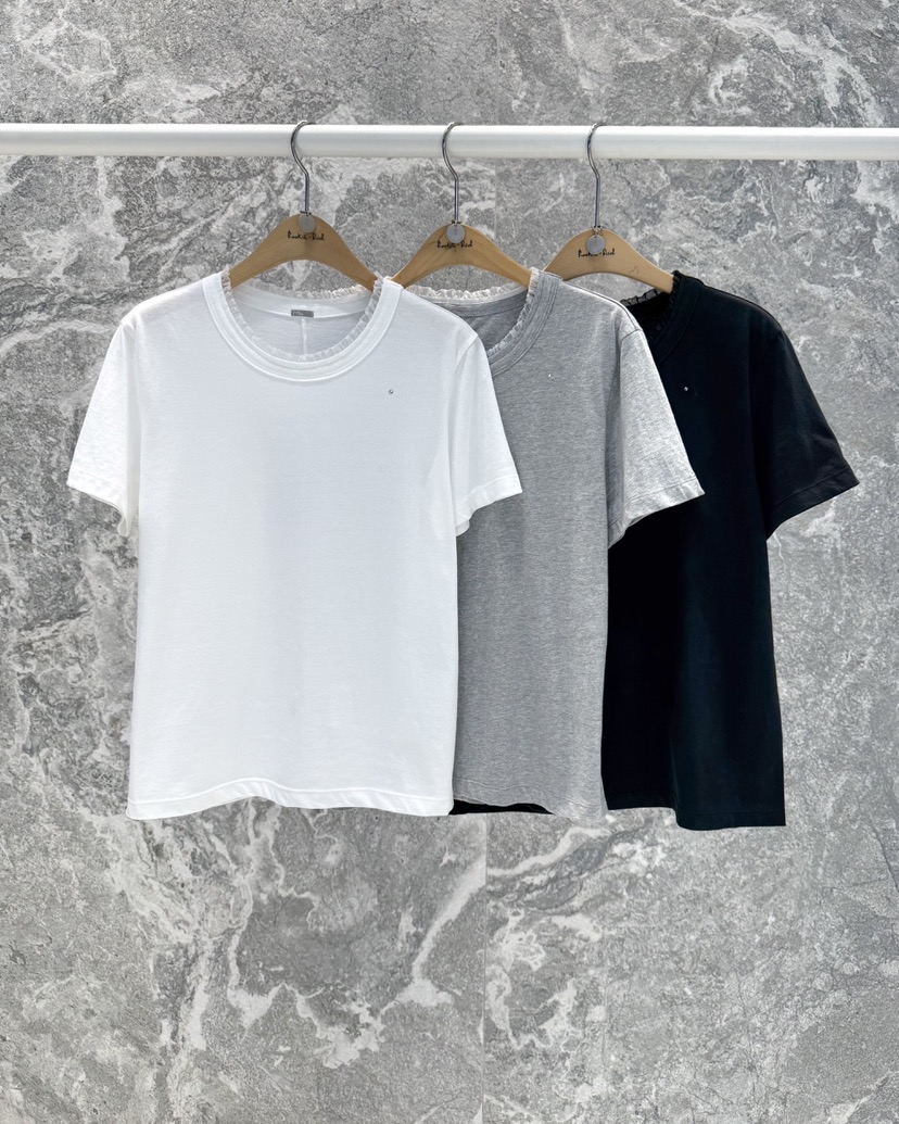 ROOKIE BUD東大門代購女裝新品時尚推薦熱賣25春夏T恤修身蕾絲ROOKIE BUD-LT恤