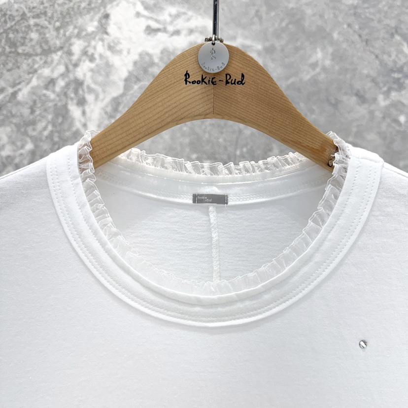 ROOKIE BUD東大門代購女裝新品時尚推薦熱賣25春夏T恤修身蕾絲ROOKIE BUD-LT恤
