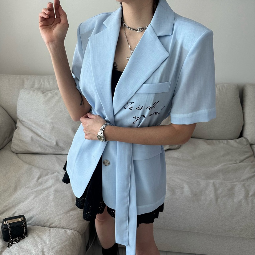 SOUIT東大門實拍女士新款職業真品休閑時尚推薦人氣夾克含腰帶SOUIT by mabel-L夾克