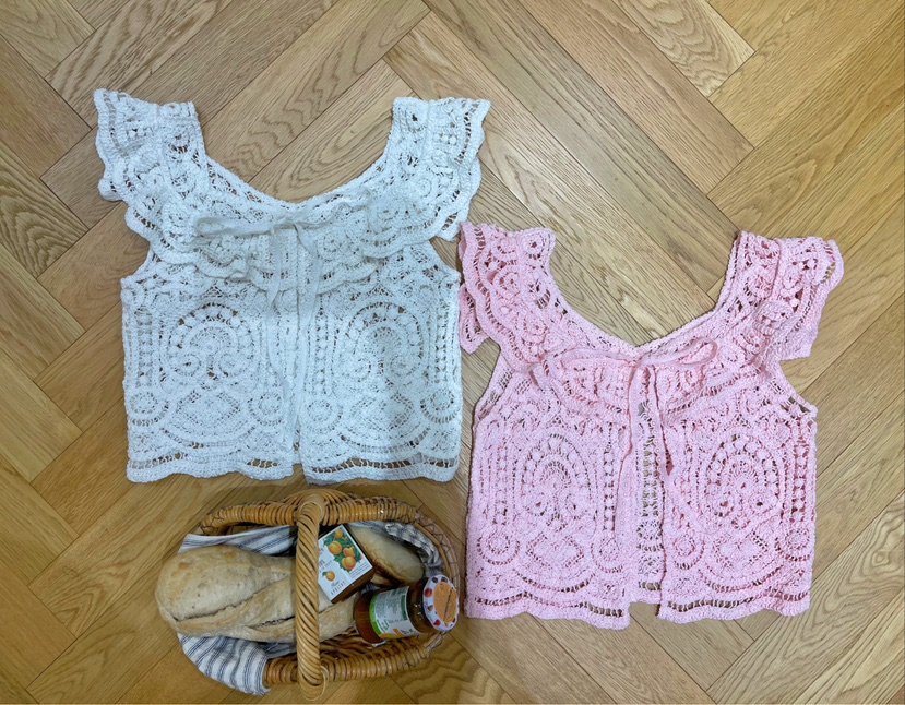 BOUTIQUE-L東大門直郵女裝新款真品人氣熱賣25春夏馬甲鉤針編織BOUTIQUE-L馬甲