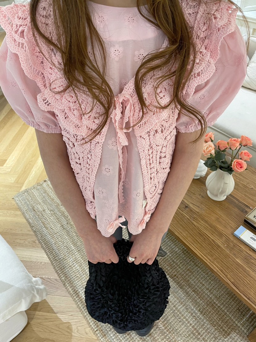 BOUTIQUE-L東大門直郵女裝新款真品人氣熱賣25春夏馬甲鉤針編織BOUTIQUE-L馬甲