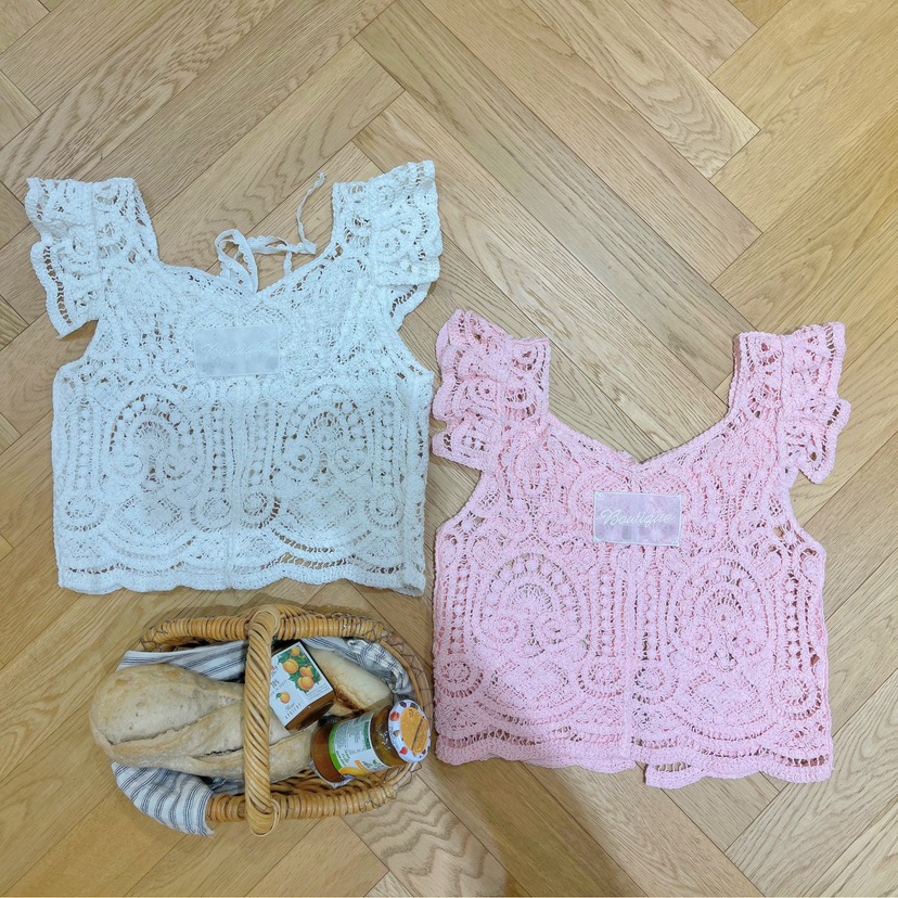 BOUTIQUE-L韓國代購女士新品時尚推薦馬甲不含內搭鉤針編織BOUTIQUE-L馬甲