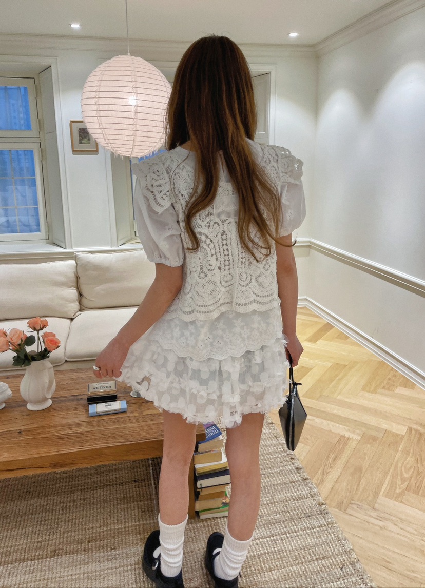 BOUTIQUE-L韓國代購女士新品時尚推薦馬甲不含內搭鉤針編織BOUTIQUE-L馬甲