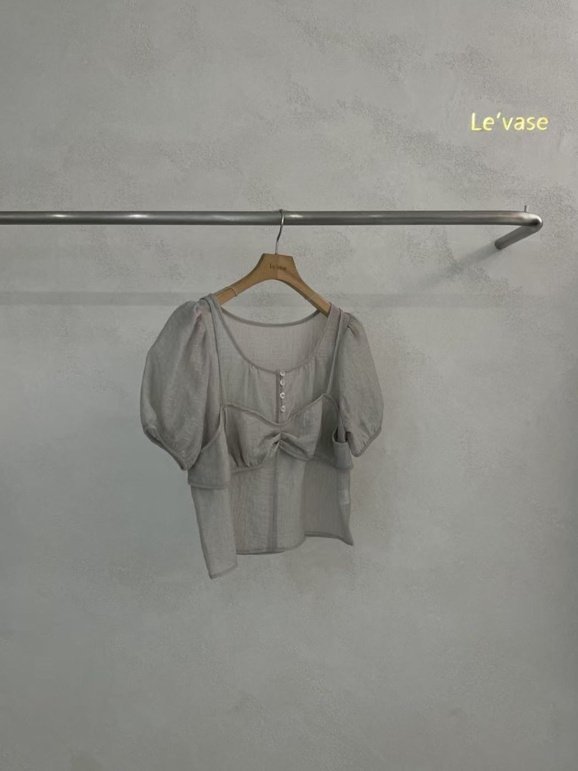 LE VASE東大門代購女士新品熱賣人氣時尚25春夏襯衫蕾絲衫LE VASE襯衫/蕾絲衫