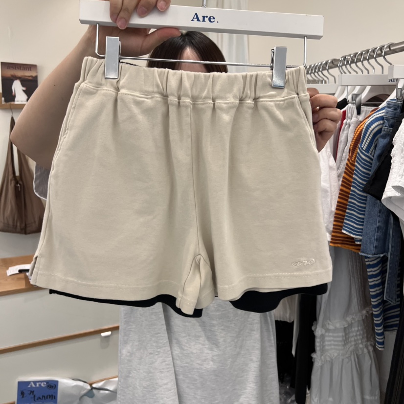 ARE東大門代購女士新款熱賣休閑人氣時尚推薦真品短褲徽標刺繡ARE YOU/ARE短褲