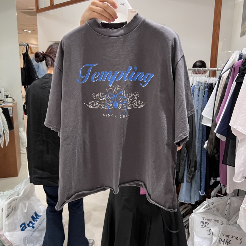 TEMPTING東大門代購女裝新品職業25春夏時尚真品休閑熱賣T恤TEMPTINGT恤