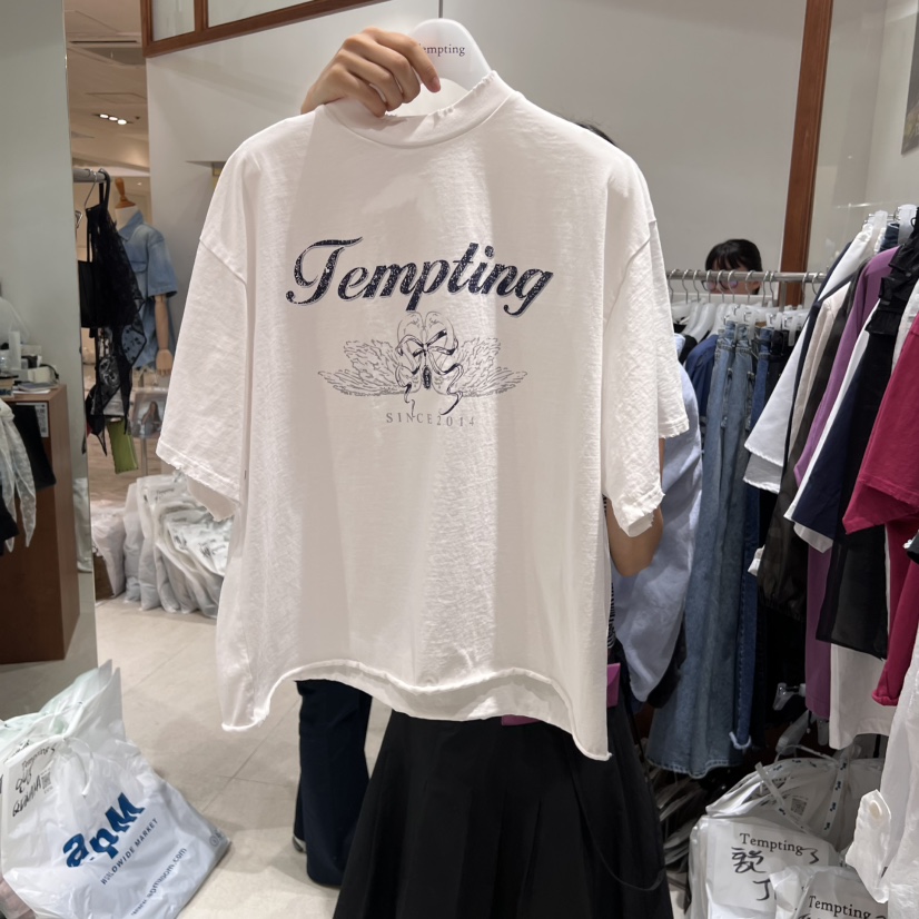 TEMPTING東大門代購女裝新品職業25春夏時尚真品休閑熱賣T恤TEMPTINGT恤圖色2