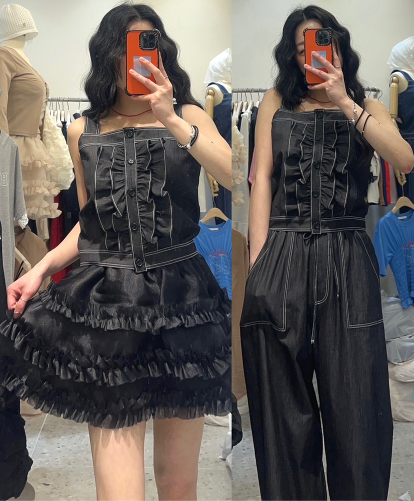 ROU.TINE韓國代購女士新款真品25春夏休閑人氣熱賣吊帶背心ROU.TINE吊帶/背心