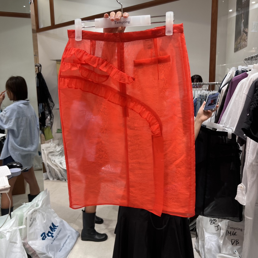 TEMPTING韓國代購女裝新品熱賣職業25春夏半身裙中短裙透明TEMPTING半身裙/中短裙圖色2