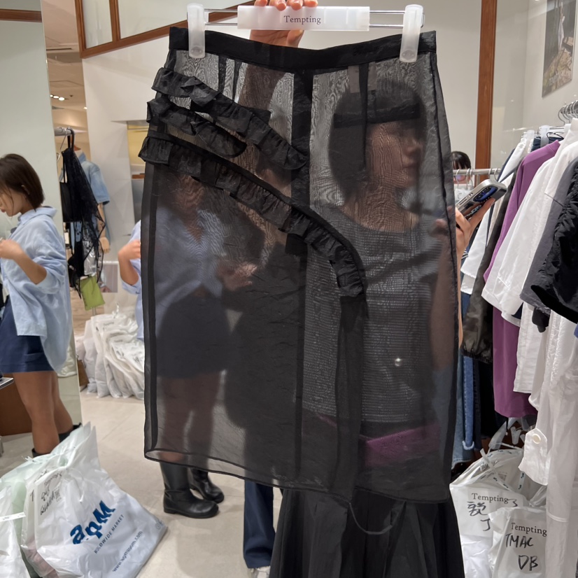 TEMPTING韓國代購女裝新品熱賣職業25春夏半身裙中短裙透明TEMPTING半身裙/中短裙圖色3