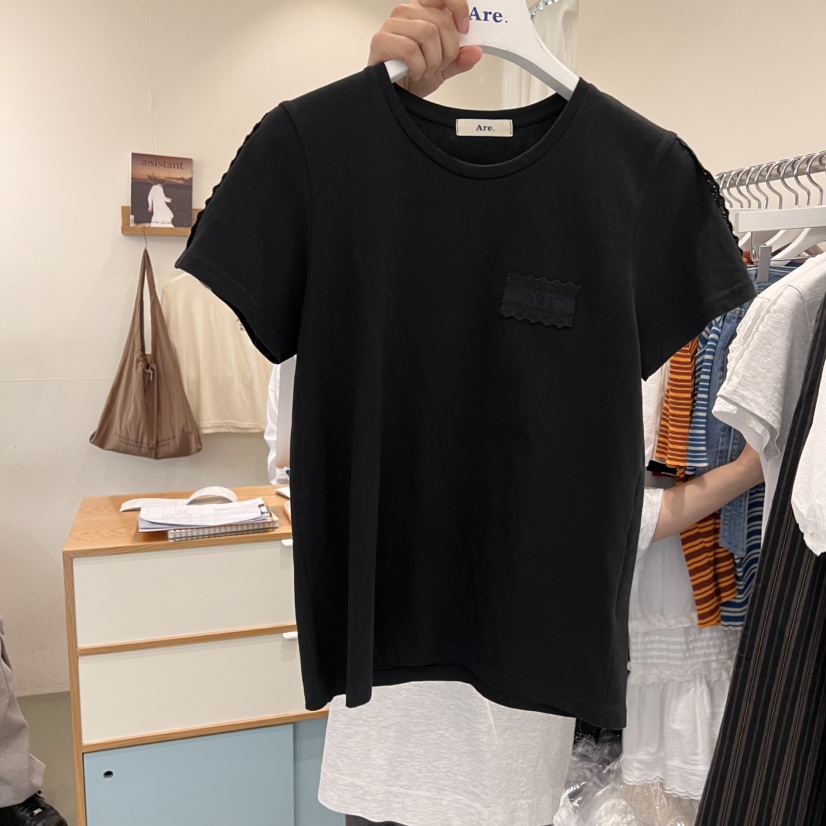 ARE韓國代購女裝新品職業時尚25春夏真品休閑熱賣人氣推薦T恤ARE YOU/ARET恤圖色3