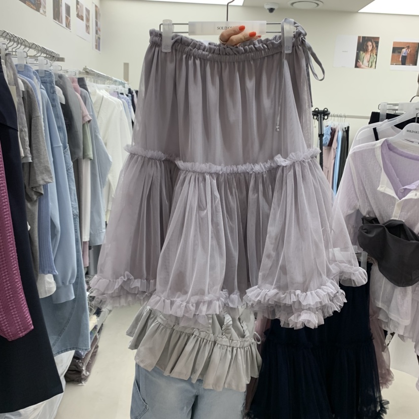 SOLD OUT東大門實拍女士新品真品人氣時尚半身裙中短裙透視SOLD OUT半身裙/中短裙圖色4