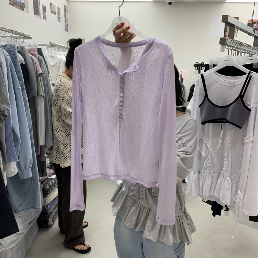 SOLD OUT韓國直郵女裝新品休閑人氣職業25春夏真品長袖T恤SOLD OUT長袖T恤圖色4