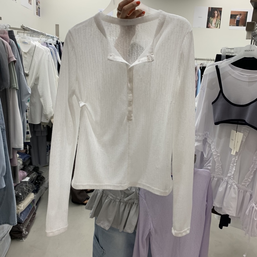 SOLD OUT韓國直郵女裝新品休閑人氣職業25春夏真品長袖T恤SOLD OUT長袖T恤圖色5