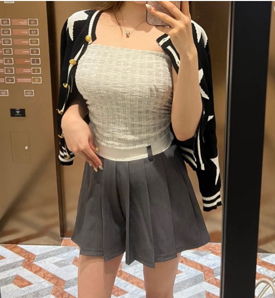 CLOTH東大門直郵女士新款真品人氣熱賣25春夏吊帶背心粗花呢格紋CLOTH吊帶/背心