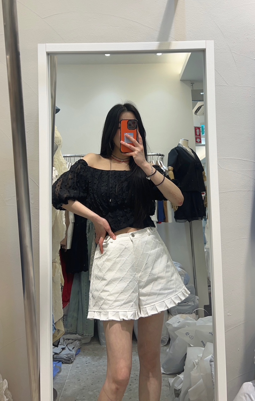 ROU.TINE韓國代購女士新款推薦人氣真品時尚熱賣短褲荷葉邊ROU.TINE短褲圖色2
