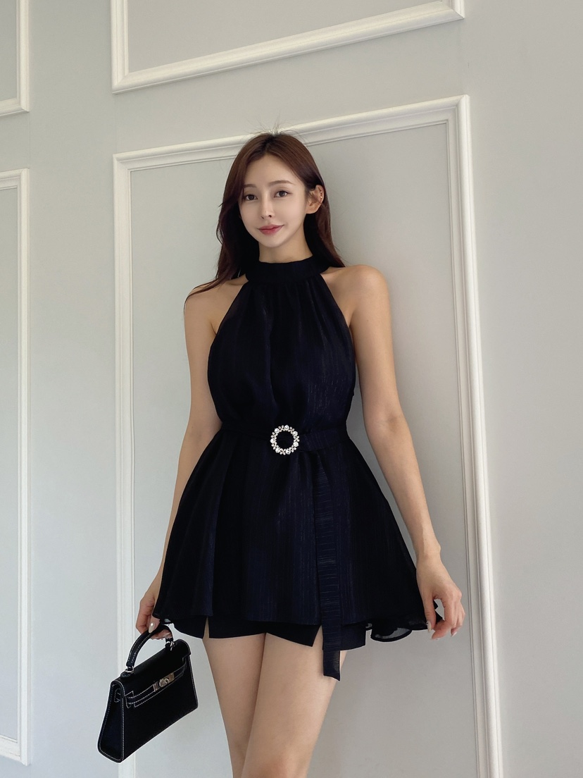 CLOTH韓國代購女裝新款時尚人氣休閑推薦25春夏襯衫蕾絲衫含腰帶CLOTH襯衫/蕾絲衫