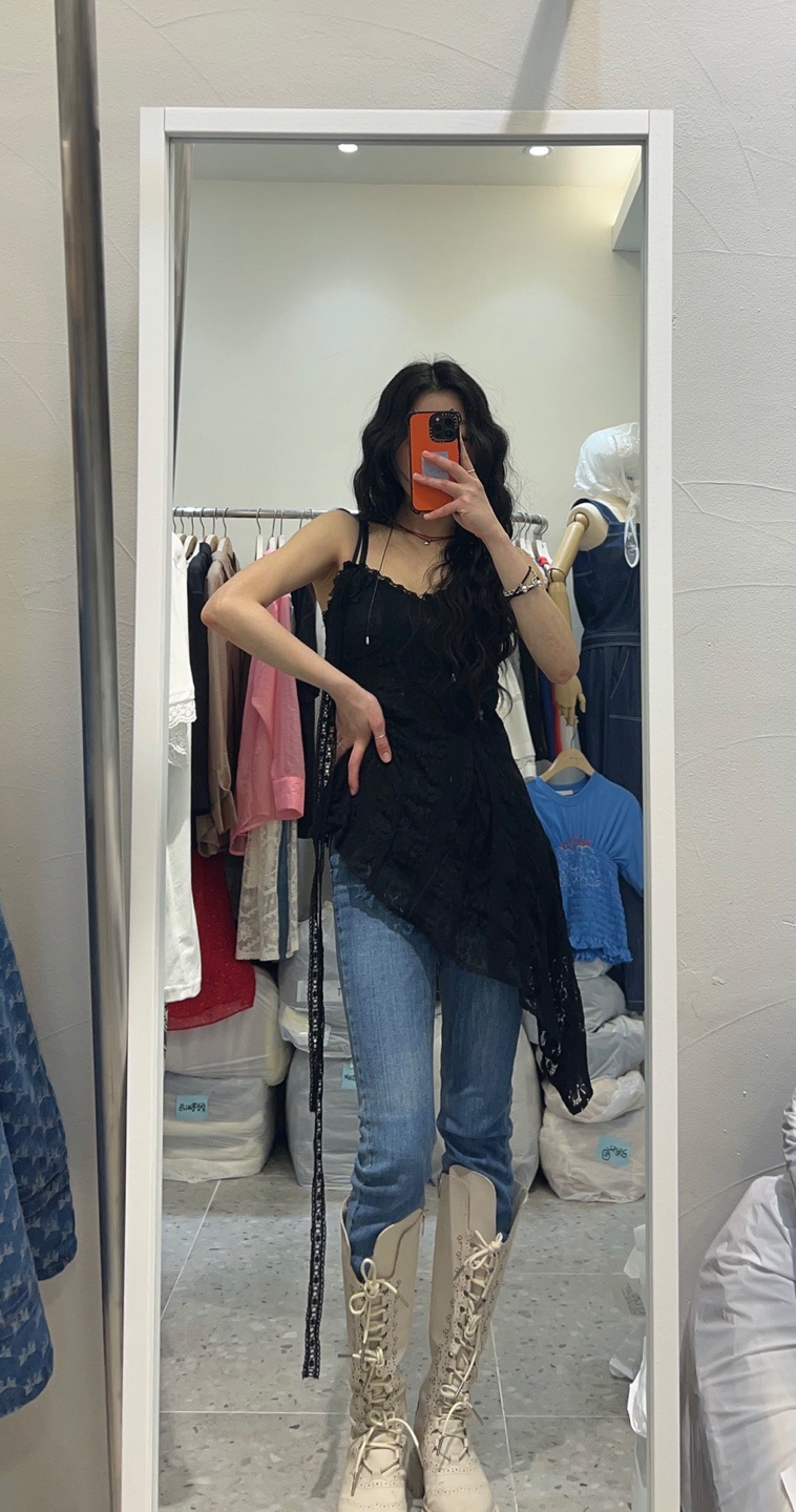 ROU.TINE韓國直郵女裝新品推薦熱賣人氣休閑吊帶背心含脖帶ROU.TINE吊帶/背心