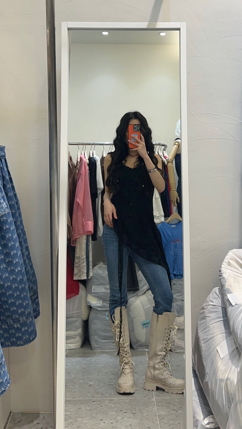 ROU.TINE韓國直郵女裝新品推薦熱賣人氣休閑吊帶背心含脖帶ROU.TINE吊帶/背心