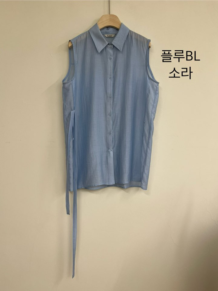 LAKE-A韓國代購女士新品休閑熱賣人氣職業襯衫蕾絲衫含腰帶Lake side襯衫/蕾絲衫圖色2