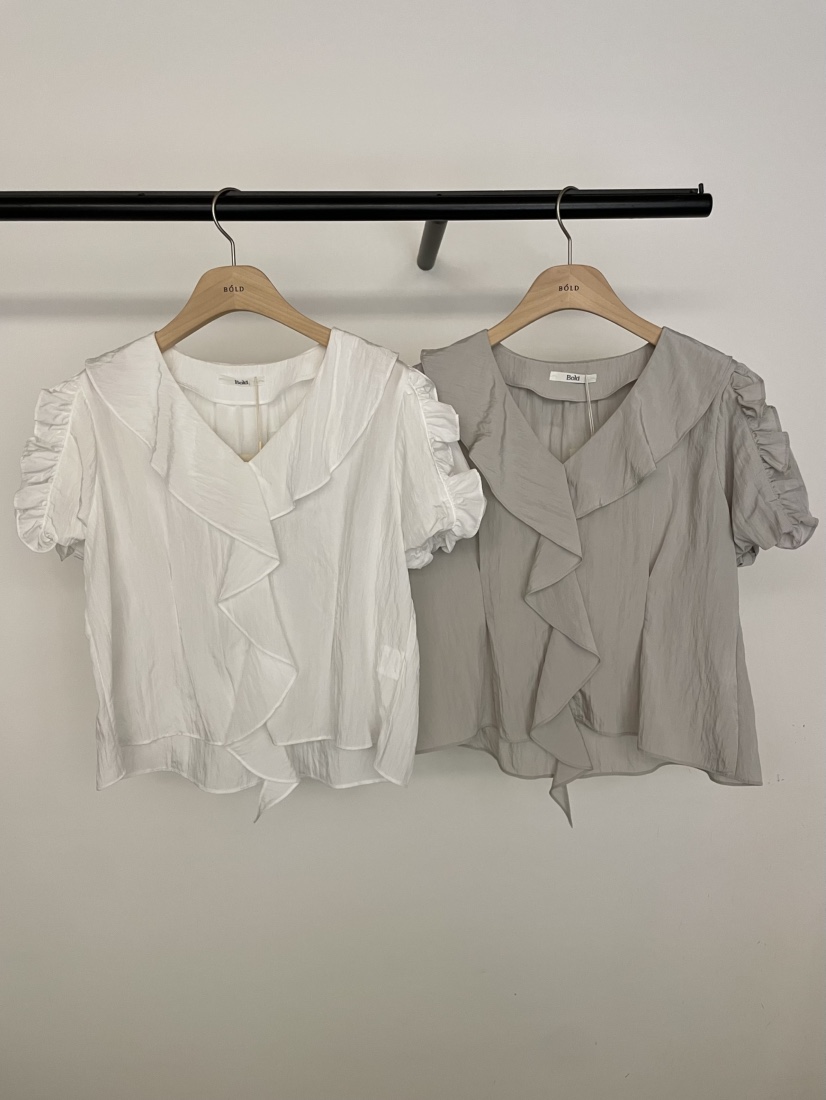 BOLD-A東大門代購女士新款人氣休閑真品熱賣襯衫蕾絲衫荷葉邊RE BOLD襯衫/蕾絲衫