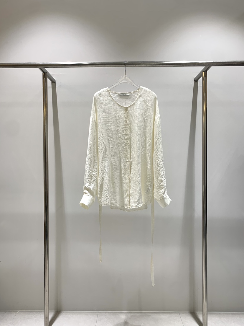 CESTLAVIE韓國代購女士新品人氣推薦熱賣25春夏襯衫蕾絲衫含腰帶CESTLAVIE襯衫/蕾絲衫圖色2