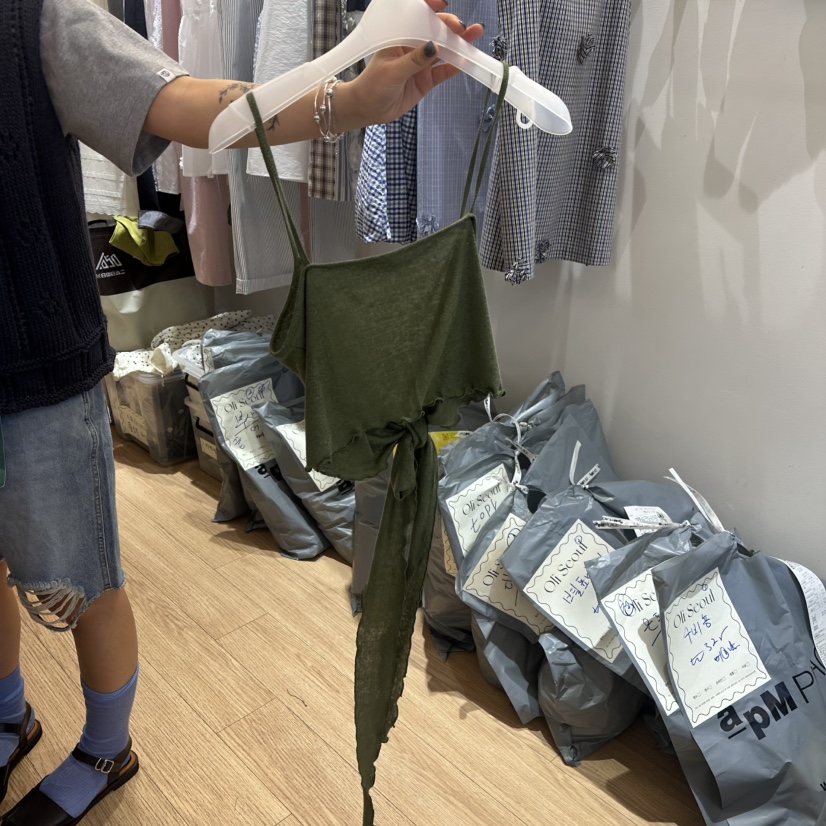 OLI SEOUL東大門實拍女裝新品推薦吊帶背心不含內搭亞麻布OLI SEOUL吊帶/背心