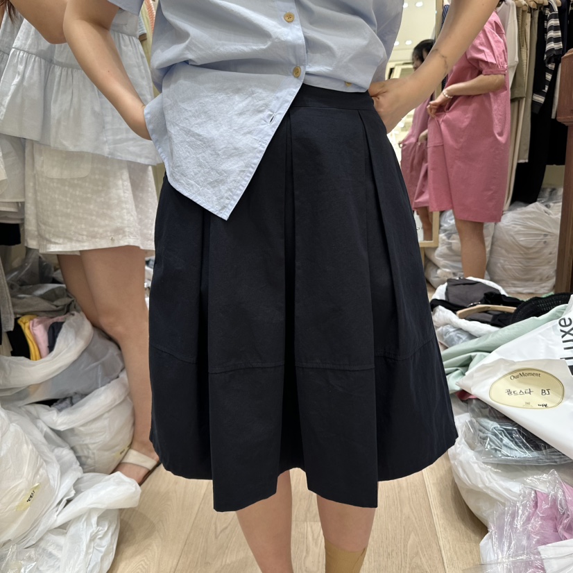OURMOMENT東大門實拍女裝新款時尚職業熱賣半身裙中短裙亞麻OURMOMENT半身裙/中短裙圖色2
