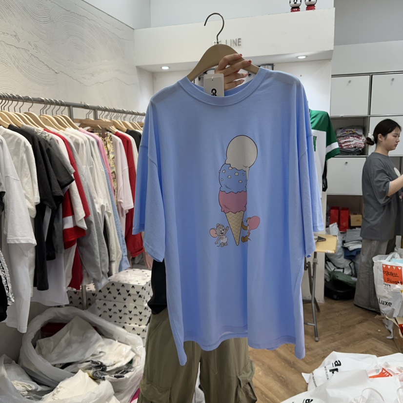 DE LINE韓國直郵女士新品職業休閑真品時尚推薦人氣25春夏T恤DE LINET恤圖色2