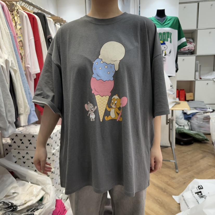 DE LINE韓國直郵女士新品職業休閑真品時尚推薦人氣25春夏T恤DE LINET恤圖色3